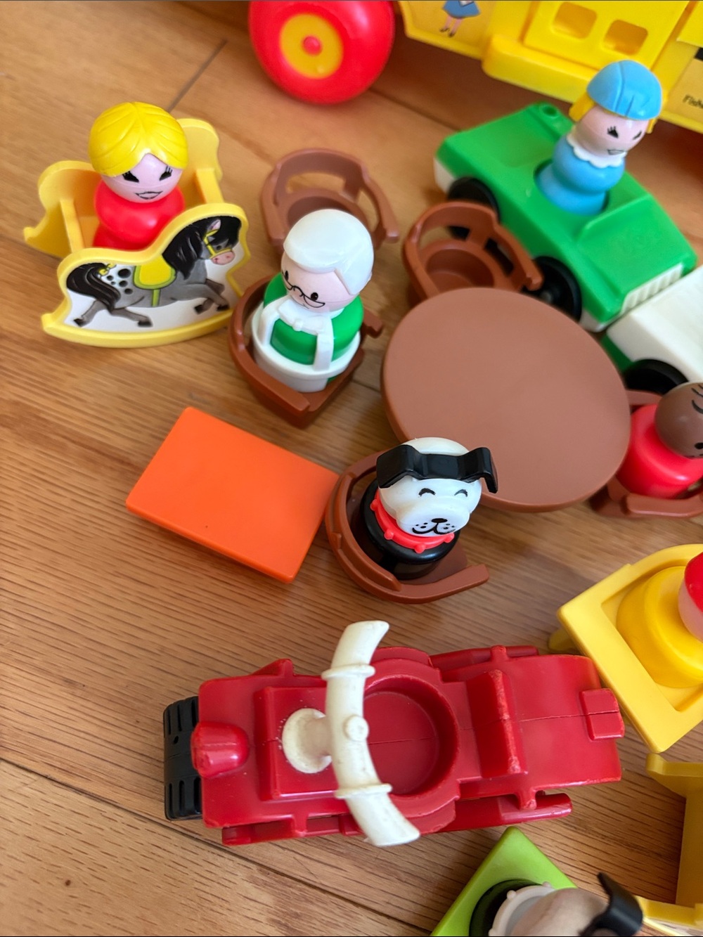 Vintage Fisher Price Little People School Bus 1965 1984 FP Toys Lot motorcycle - Picture 7 of 17